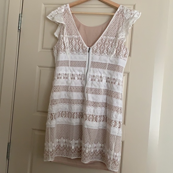 BGBG Max Azaria Blush and White Lace Knee Length Dress Size 12 - Picture 2 of 6